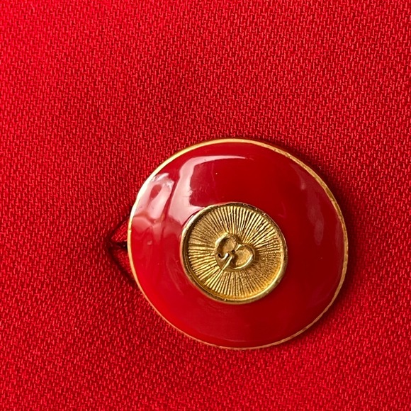 Griffith Gray St John Red Wool Blazer Detailed Collar Cuffs Size 6 Made in Italy - Picture 5 of 11